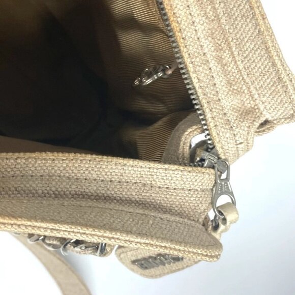 CHANEL vintage CC CC Mark Chain Bag Shoulder Tote Bag Shoulder Bag Canvas Beige - Picture 2 of 14